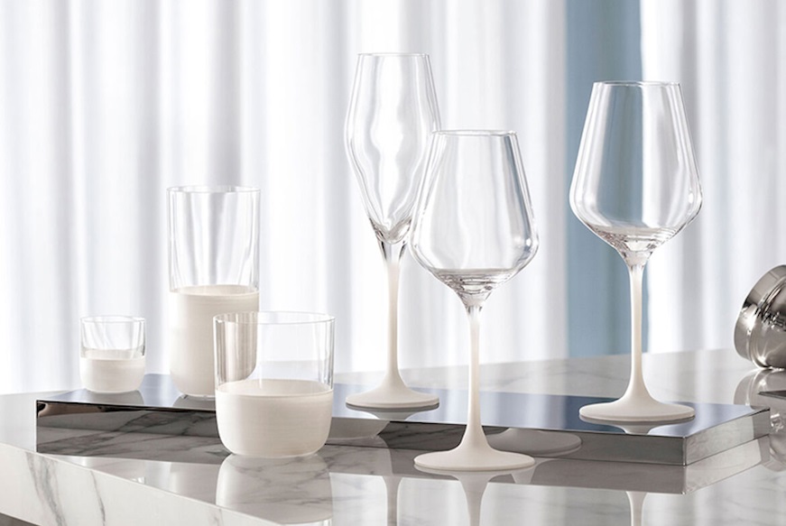 Set bicchieri Manufacture Rock Blanc cristallo 4 pezzi Old Fashion Villeroy & Boch