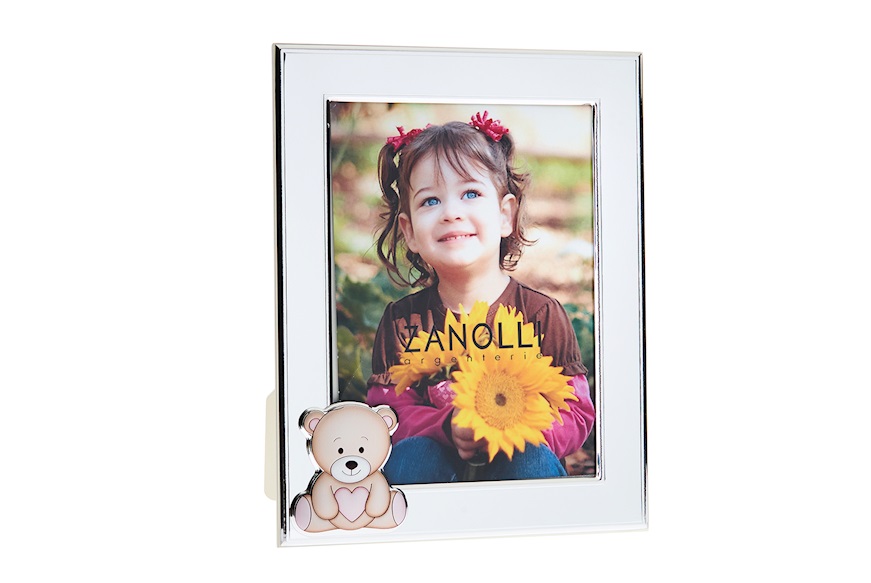 Picture frame Teddy Bear with Heart pvd Silver pink Selezione Zanolli