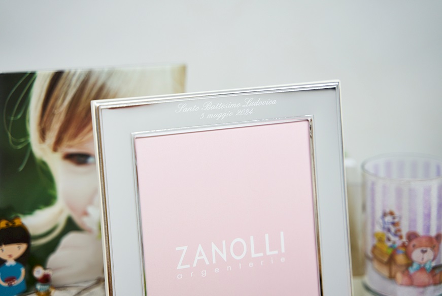 Picture frame Teddy Bear with Heart pvd Silver pink Selezione Zanolli