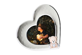 Cornice a cuore Orsetto con Cuore argento pvd celeste Selezione Zanolli