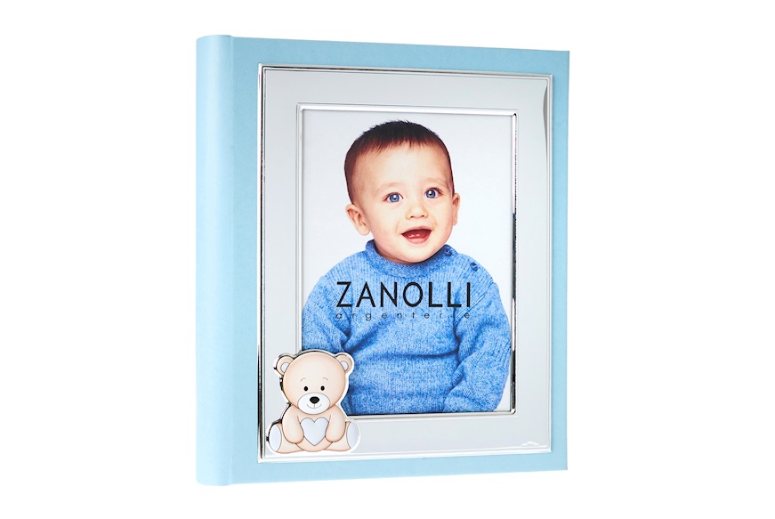 Album Teddy Bear with Heart pvd Silver blue Selezione Zanolli