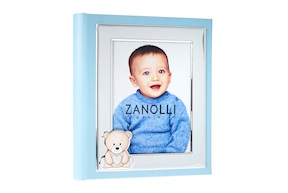 Album Orsetto con Cuore argento pvd celeste Selezione Zanolli