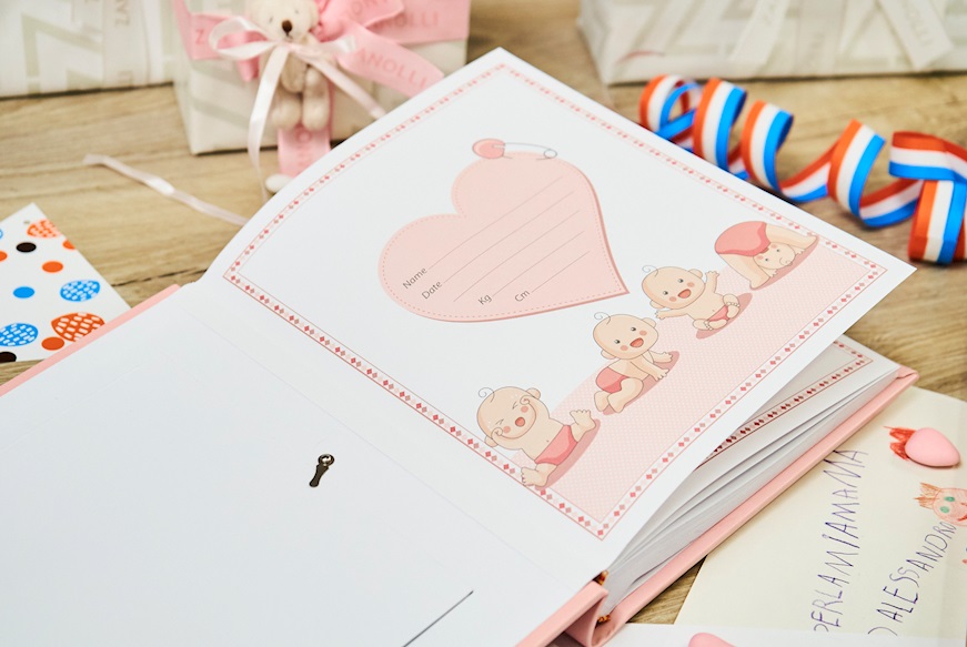 Album Teddy Bear with Heart pvd Silver pink Selezione Zanolli