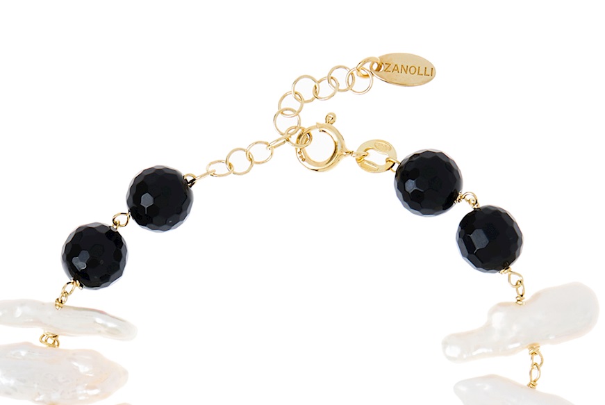 Bracelet silver with pearls and black agate Selezione Zanolli