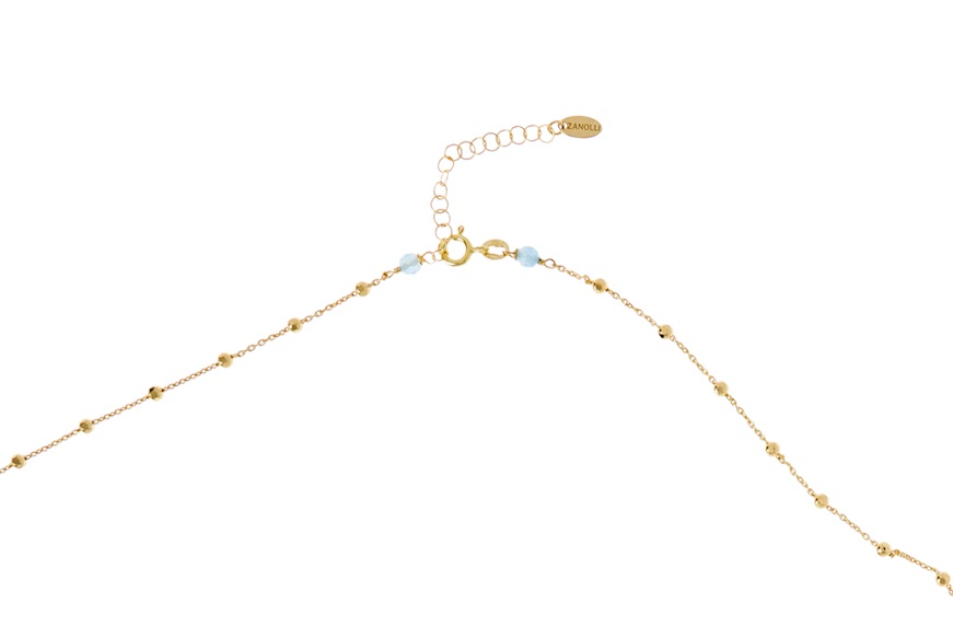 Necklace silver gilded with selenite and agate Selezione Zanolli