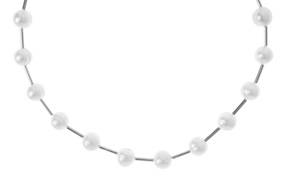 Collana argento con perle di fiume e cilindri Selezione Zanolli