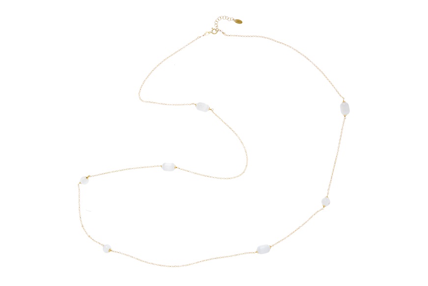 Collana argento con selenite Selezione Zanolli