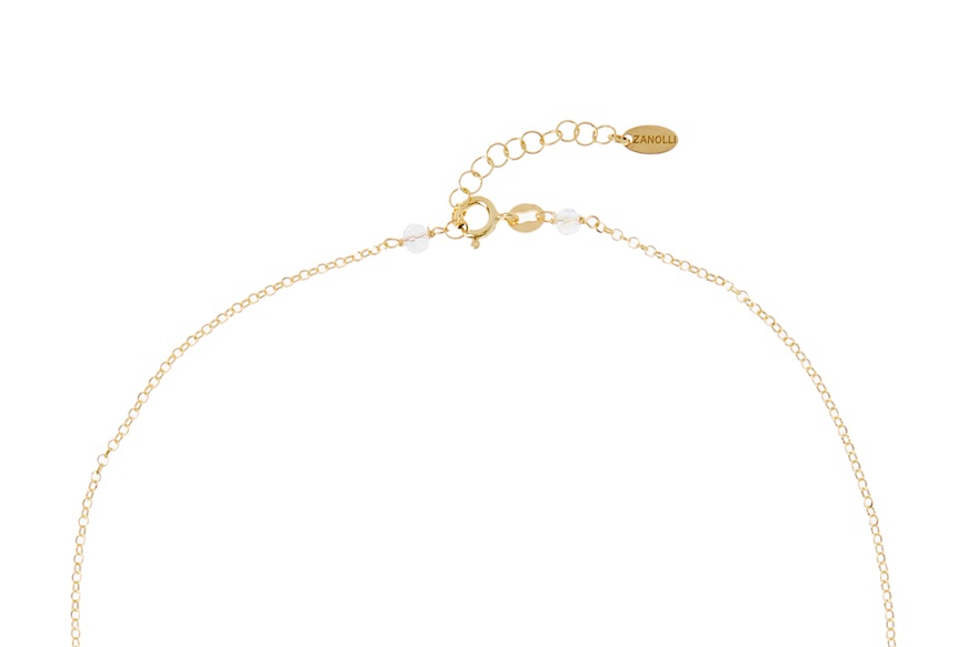 Necklace silver golden with multicolor selenite and crystals Selezione Zanolli