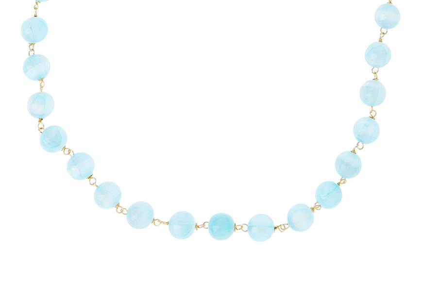 Necklace silver gilded with blue selenite Selezione Zanolli