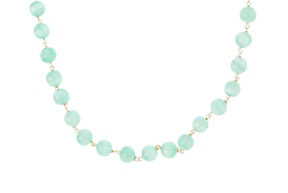 Collana argento dorato con selenite verde
