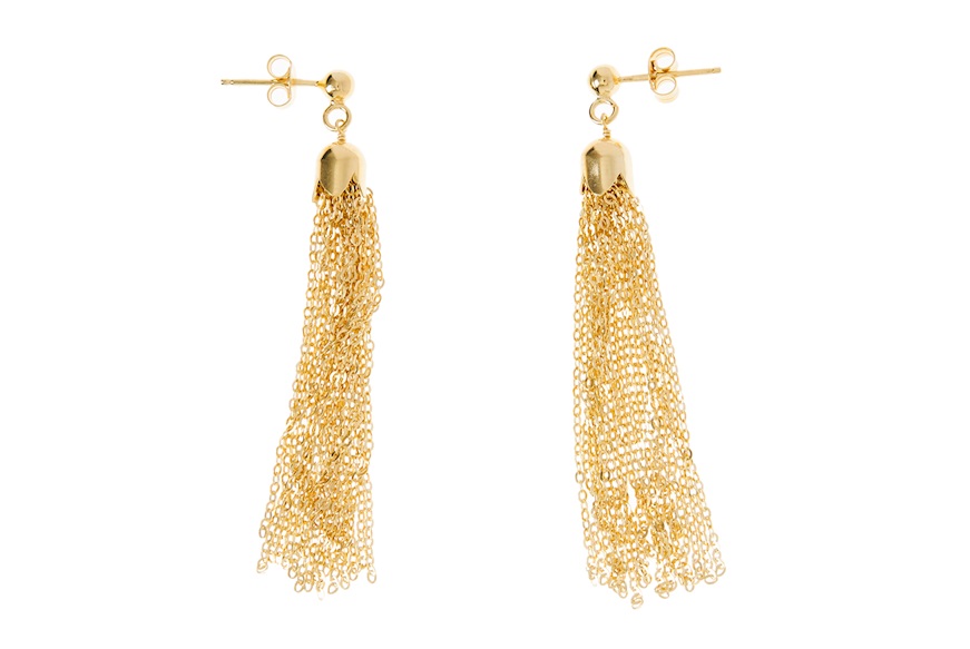 Earrings silver golden with tuft Selezione Zanolli