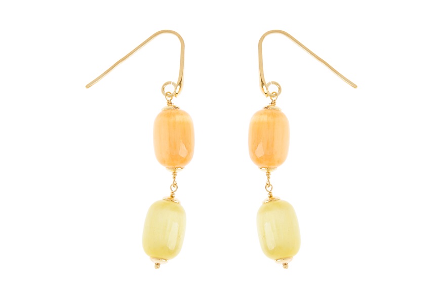 Earrings silver golden with yellow and orange selenite Selezione Zanolli