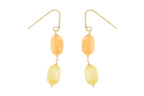 Orecchini argento dorato con selenite gialla e arancio Selezione Zanolli