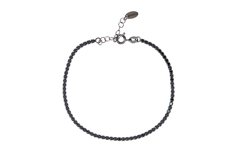 Bracciale Tennis argento nero con zirconi neri Selezione Zanolli