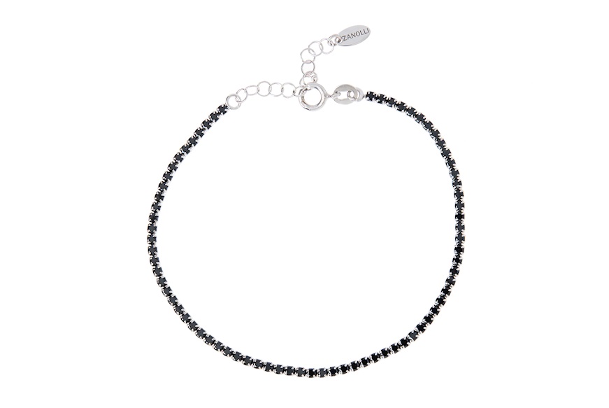 Bracciale Tennis argento con zirconi neri Selezione Zanolli