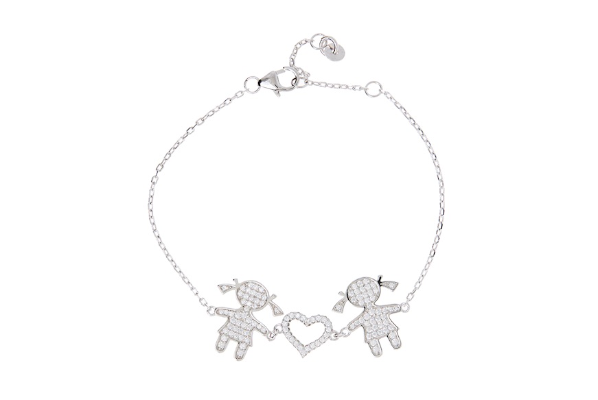 Bracelet silver girls with heart and zircons Selezione Zanolli