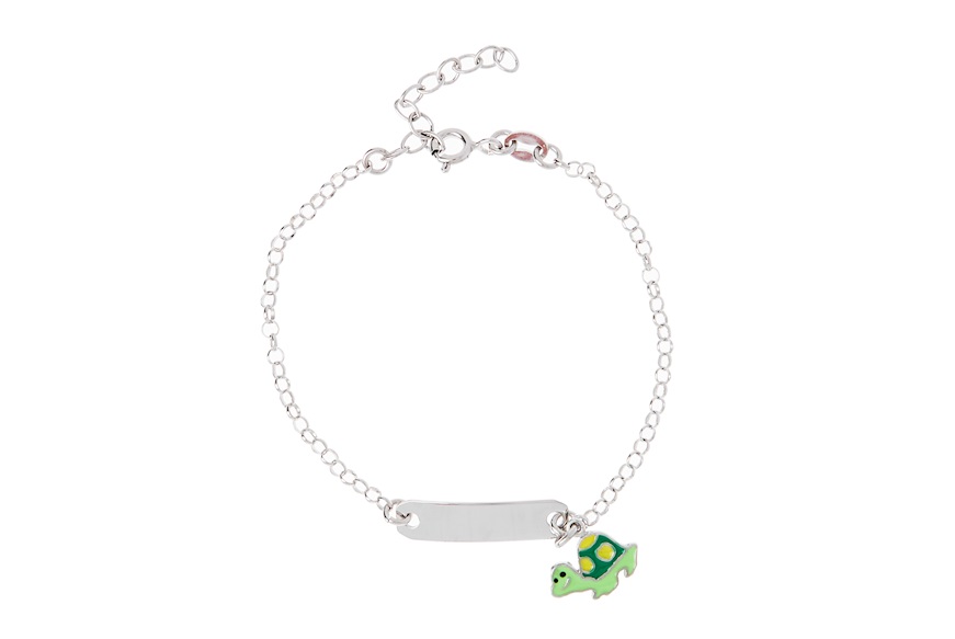 Bracciale argento con tartaruga e piastrina Selezione Zanolli