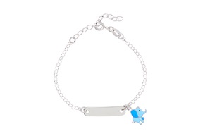 Bracciale argento con elefante e piastrina Selezione Zanolli