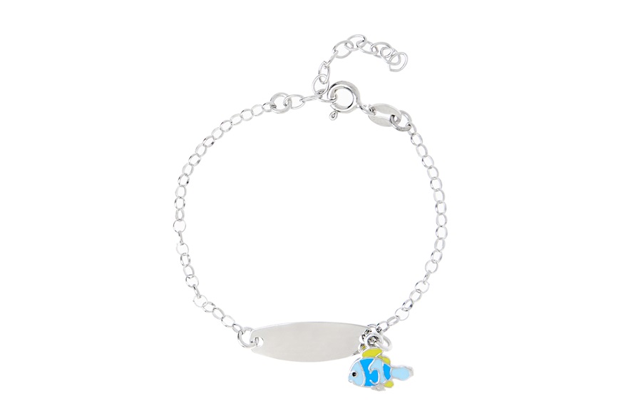 Bracciale argento con pesciolino e piastrina Selezione Zanolli
