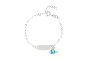 Bracciale argento con pesciolino e piastrina Selezione Zanolli