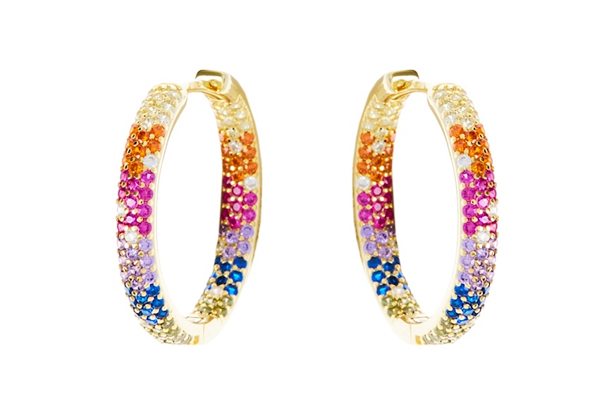 Hoop earrings silver multicolored Selezione Zanolli