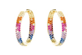 Orecchini a cerchio argento dorato multicolore Selezione Zanolli