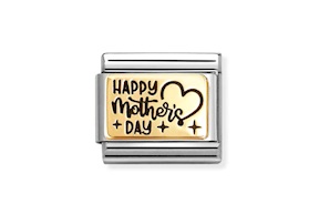Happy Mother Day Composable acciaio e oro