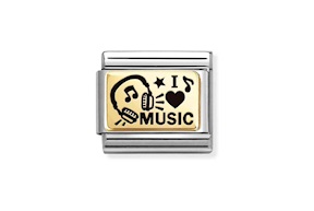 I Love Music Composable acciaio e oro