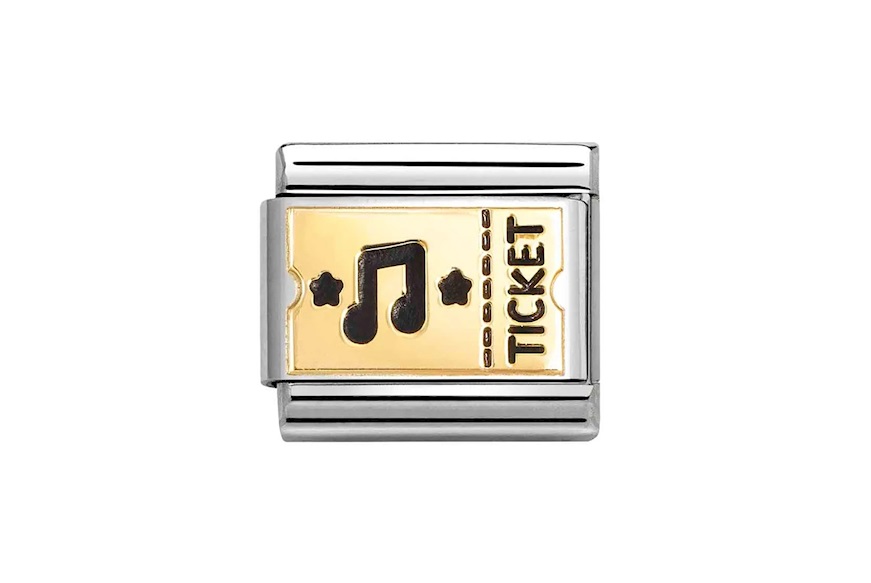 Ticket Concerto Composable acciaio oro e smalto Nomination