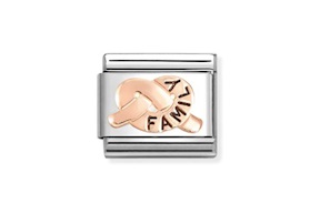 Nodo Family Composable acciaio e oro rosa Nomination