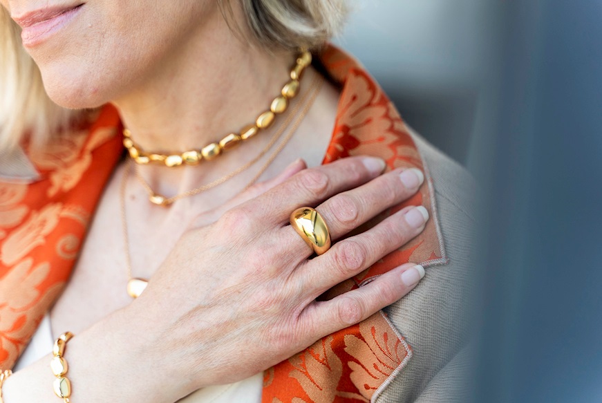 Anello Aria argento dorato Unoaerre