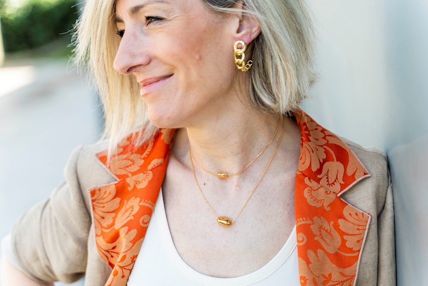 Collana Boule argento dorato Unoaerre