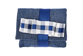 Busta Portaconfetti jeans con fiocco rigatino blu e bianco Selezione Zanolli