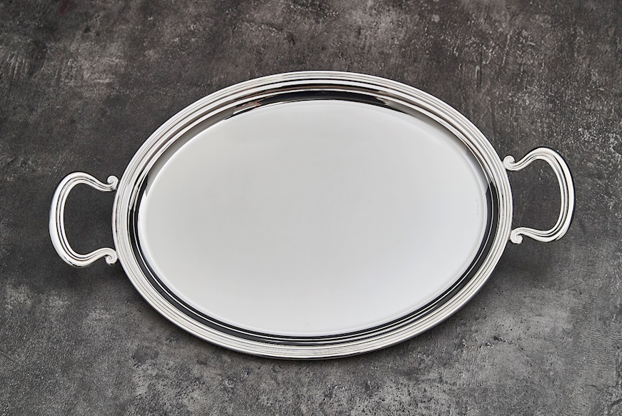Oval tray silver in English style Selezione Zanolli