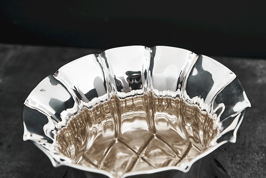 Vaso argento 567 grammi con decori intrecciati usato ricondizionato Zanolli Vintage