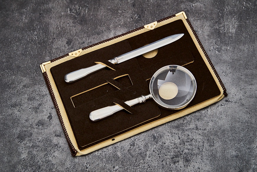 Magnifier and paper cutter silver in Cardinal style Selezione Zanolli