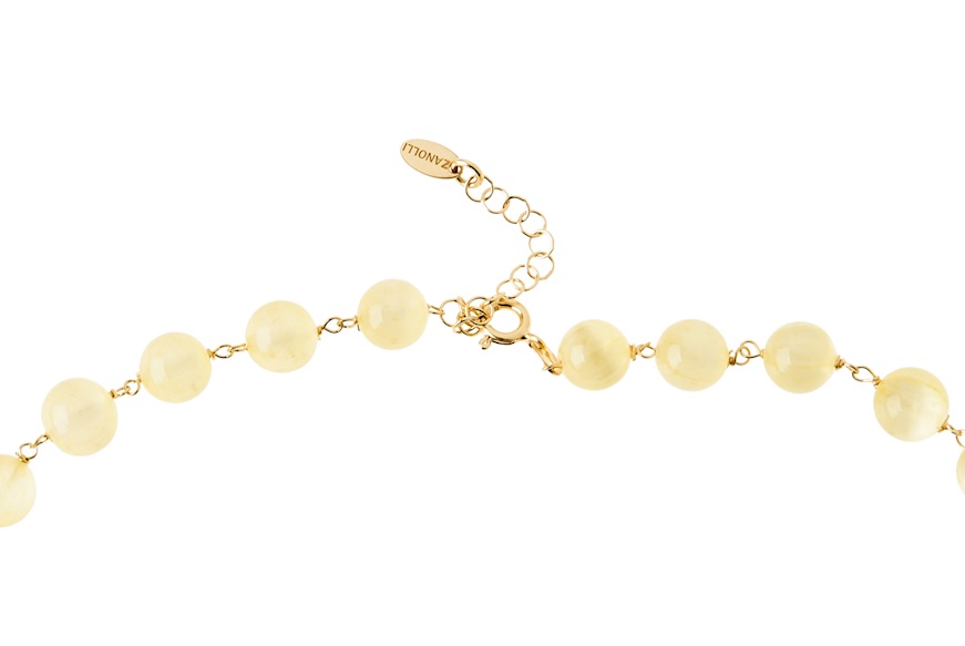Collana argento dorato con selenite gialla Selezione Zanolli