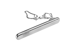 Fermacravatta argento con fascia satinata Selezione Zanolli