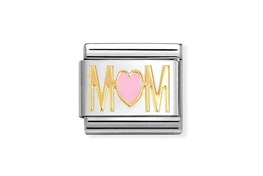 Mom Pink Heart Composable steel and gold Nomination