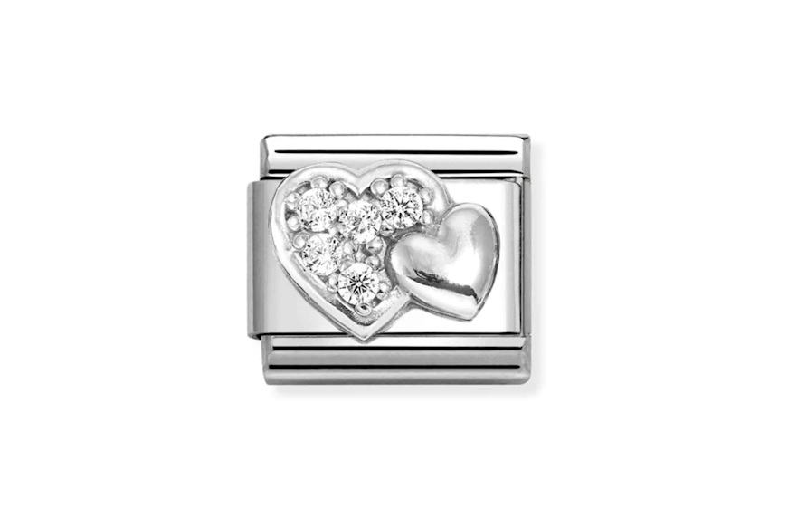 Bold Heart Composable steel silver and zircons Nomination