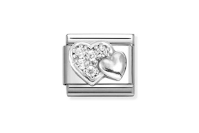 Bold Heart Composable steel silver and zircons Nomination