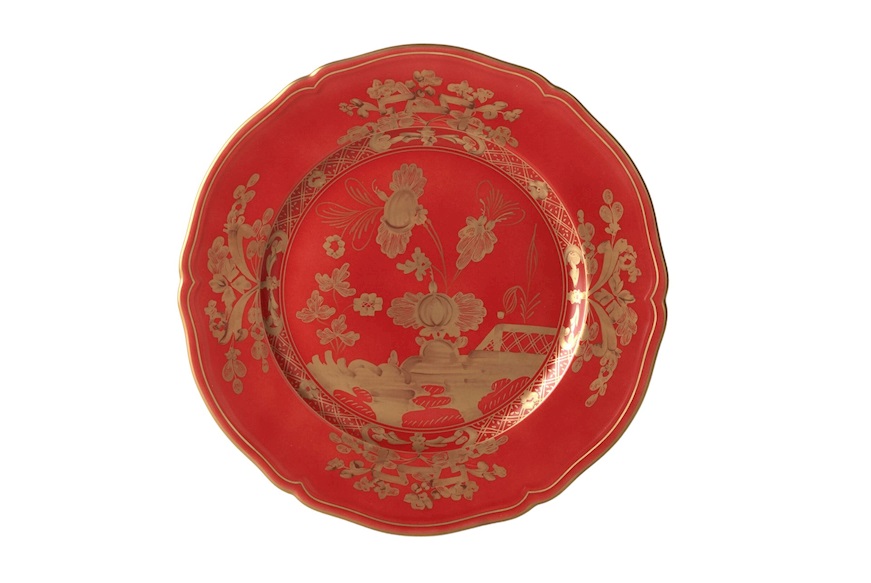 Charger plate Oriente Italiano Rubrum porcelain Richard Ginori