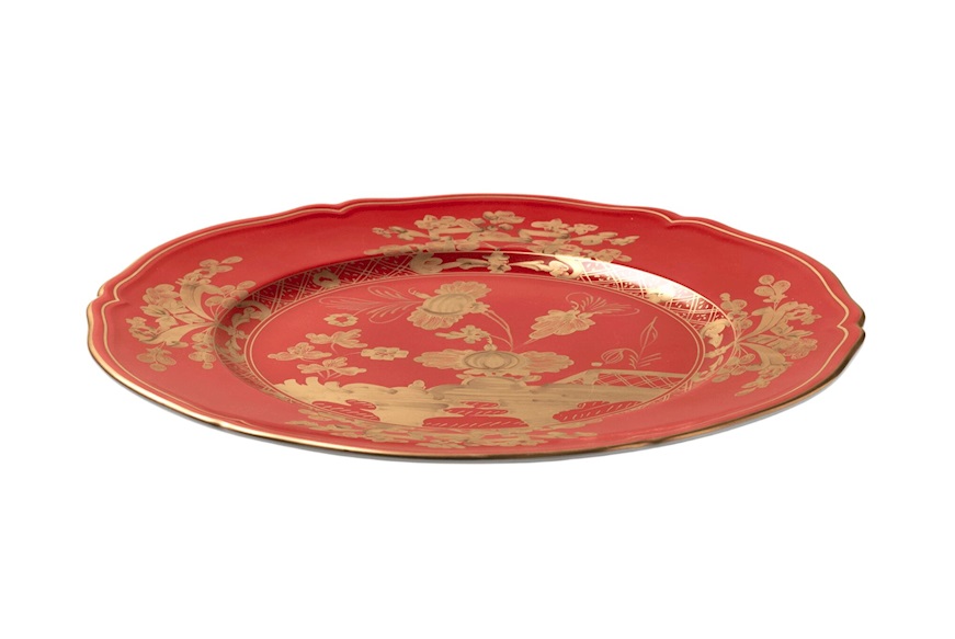 Charger plate Oriente Italiano Rubrum porcelain Richard Ginori