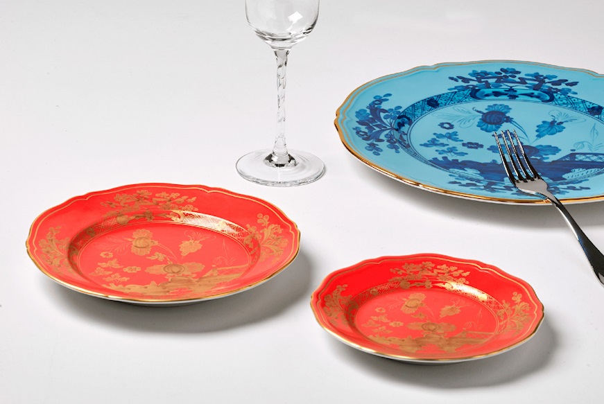 Bread plate Oriente Italiano Rubrum porcelain Richard Ginori