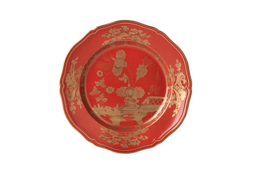 Dinner plate Oriente Italiano Rubrum porcelain Richard Ginori