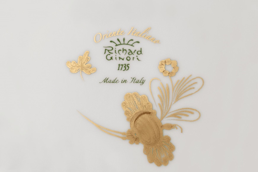 Piatto piano Oriente Italiano Aurum porcellana Richard Ginori