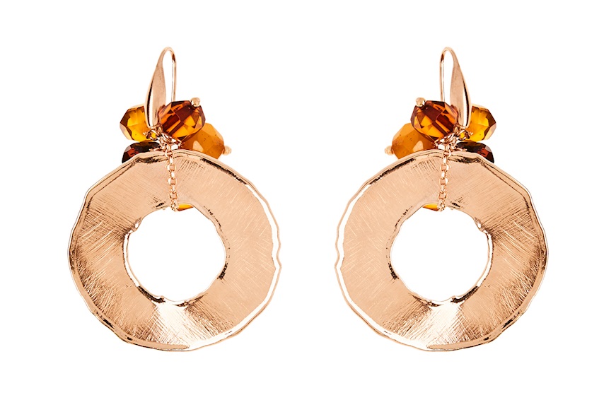 Earrings silver rosè and amber Luisa della Salda