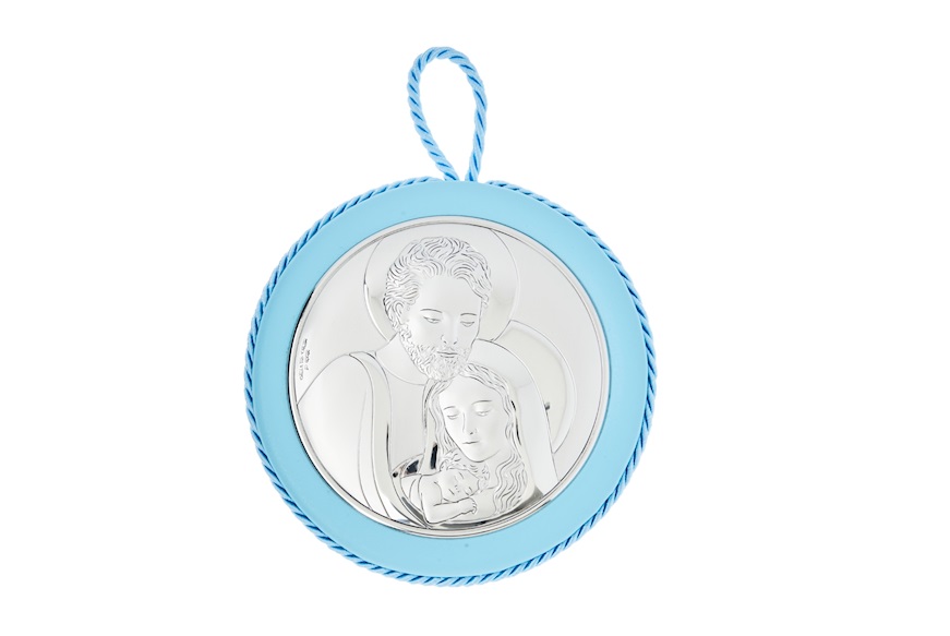 Capoculla carillon Sacra Famiglia argento pvd celeste Selezione Zanolli