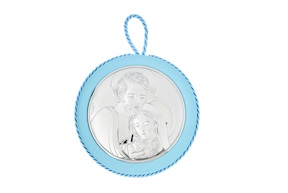 Capoculla carillon Sacra Famiglia argento pvd celeste Selezione Zanolli
