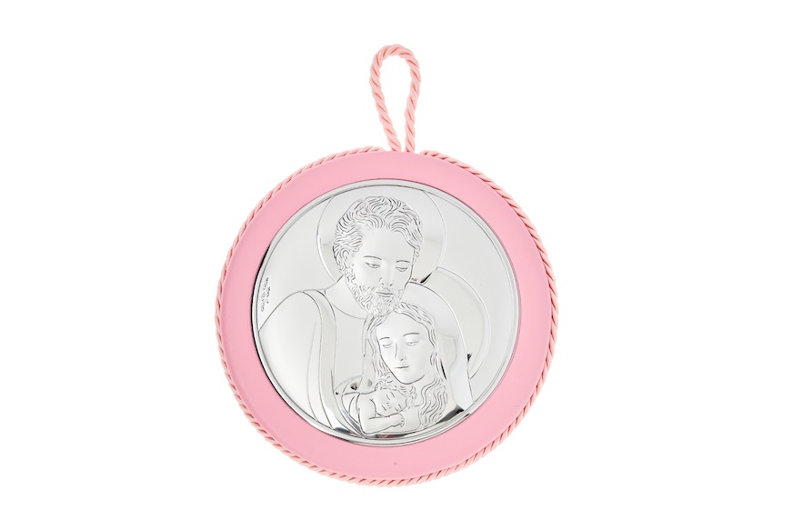 Music Box medallion Holy Family pvd Silver pink Selezione Zanolli